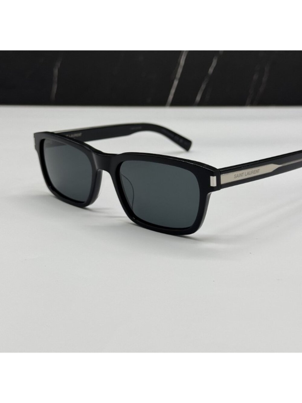 Saint Laurent SL662 001 Square Black Gray Sunglasses - Picture 5 of 10